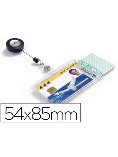 Identificador con cordon extensible durable doble uso vertical/horizontal 54x85 mm