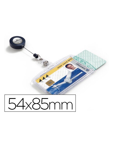Identificador con cordon extensible durable doble uso vertical/horizontal 54x85 mm