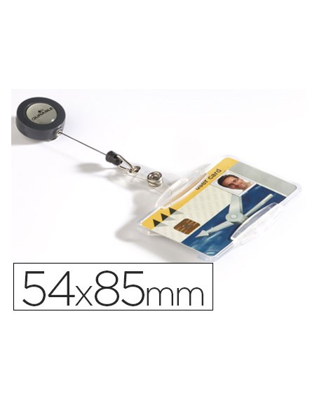 Identificador con cordon extensible durable uso vertical/horizontal 54x85 mm