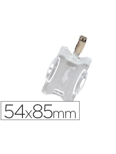 Identificador con pinza giratoria durable uso vertical/horizontal 54x85 mm