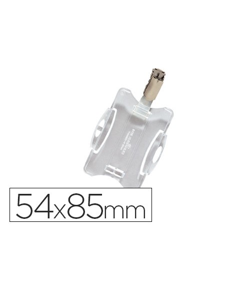 Identificador con pinza giratoria durable uso vertical/horizontal 54x85 mm