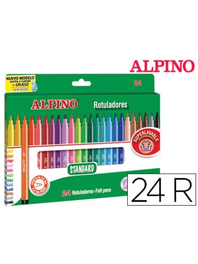 Rotulador alpino standard caja de 24 colores surtidos
