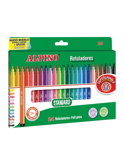 Rotulador alpino standard caja de 24 colores surtidos
