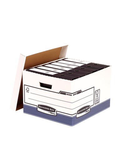 Cajon fellowes carton reciclado para almacenamiento de archivo capacidad 4 cajas de archivo tamaño folio