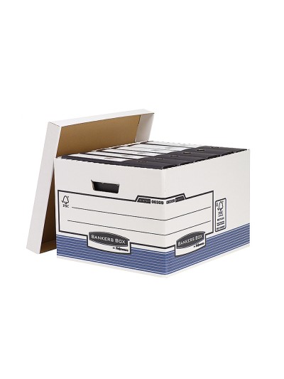 Cajon fellowes carton reciclado para almacenamiento de archivo capacidad 4 cajas de archivo tamaño folio