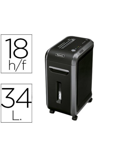 Destructora de documentos fellowes 99ci capacidad de corte 18 hojas destruye grapas clips tarjetas y cd
