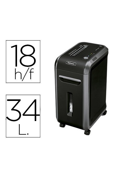 Destructora de documentos fellowes 99ci capacidad de corte 18 hojas destruye grapas clips tarjetas y cd