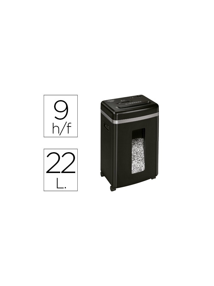 Destructora de documentos fellowes 450m capacidad de corte 9 hojas destruye grapas clips tarjetas y cd 22 litros Destructora de documentos fellowes 450m capacidad de corte 9 hojas destruye grapas clips tarjetas y cd 22 litros
