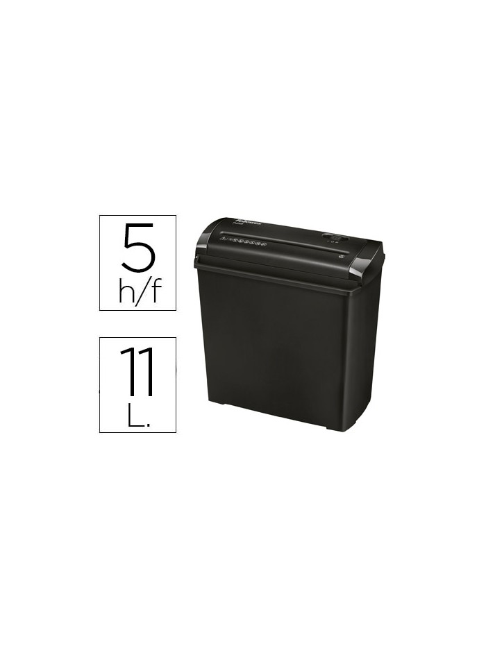Destructora de documentos fellowes p-25s capacidad de corte 5 hojas corte en tiras papelera 11 litros Destructora de documentos fellowes p-25s capacidad de corte 5 hojas corte en tiras papelera 11 litros