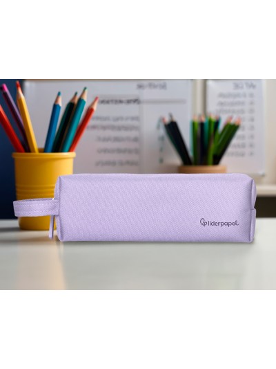 Estuche portatodo liderpapel classic rectangular con asa 210x70mm lila