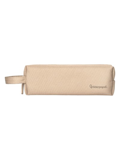 Estuche portatodo liderpapel classic rectangular con asa 210x70mm crema