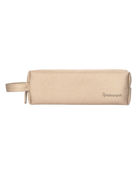 Estuche portatodo liderpapel classic rectangular con asa 210x70mm crema