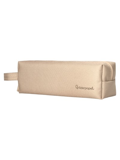 Estuche portatodo liderpapel classic rectangular con asa 210x70mm crema