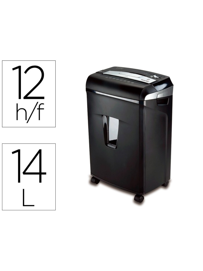 Destructora de documentos q-connect antiatascos capacidad de corte 12 h clips grapas y tarjetas 14l Destructora de documentos q-connect antiatascos capacidad de corte 12 h clips grapas y tarjetas 14l