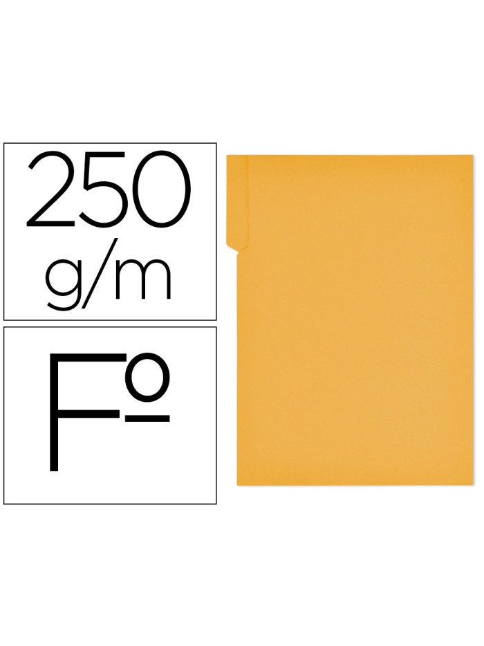 Subcarpeta cartulina gio folio pestaña derecha 250 g/m2 amarillo Subcarpeta cartulina gio folio pestaña derecha 250 g/m2 amarillo