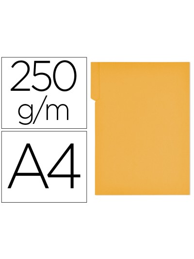 Subcarpeta cartulina gio din a4 pestaña derecha 250 g/m2 amarillo