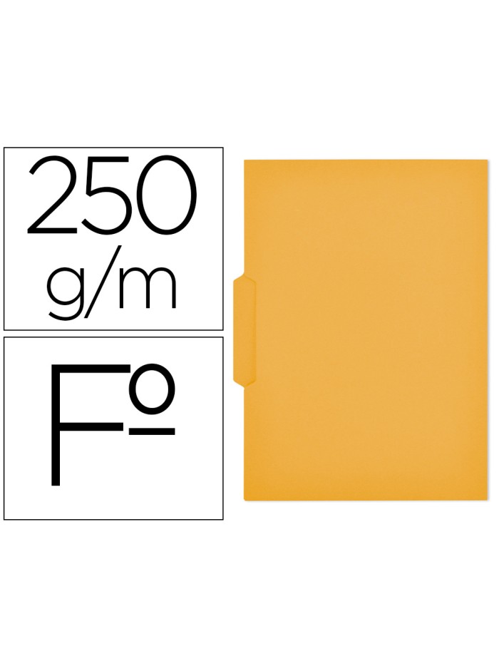 Subcarpeta cartulina gio folio pestaña central 250 g/m2 amarillo Subcarpeta cartulina gio folio pestaña central 250 g/m2 amarillo