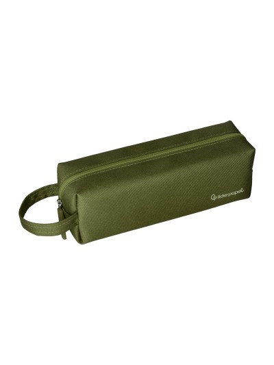 Estuche portatodo liderpapel classic rectangular con asa 210x70mm verde militar