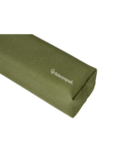 Estuche portatodo liderpapel classic rectangular con asa 210x70mm verde militar