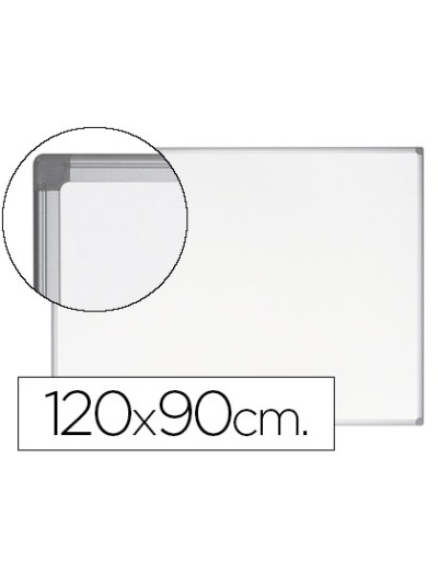 Pizarra blanca bi-office earth-it magnetica de acero vitrificado marco de aluminio 120 x 90 cm con bandeja para