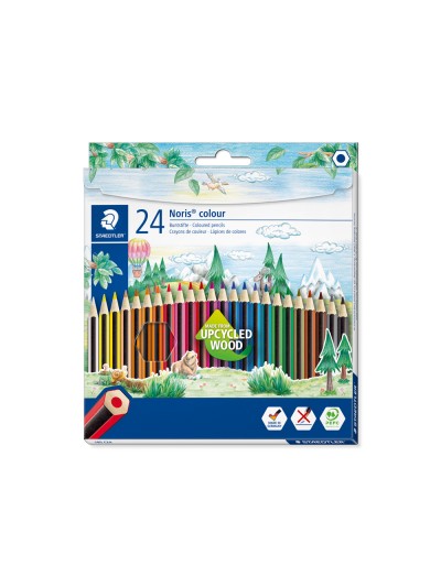 Lapices de colores staedtler upcycled wood ecologico 24 colores en caja de carton