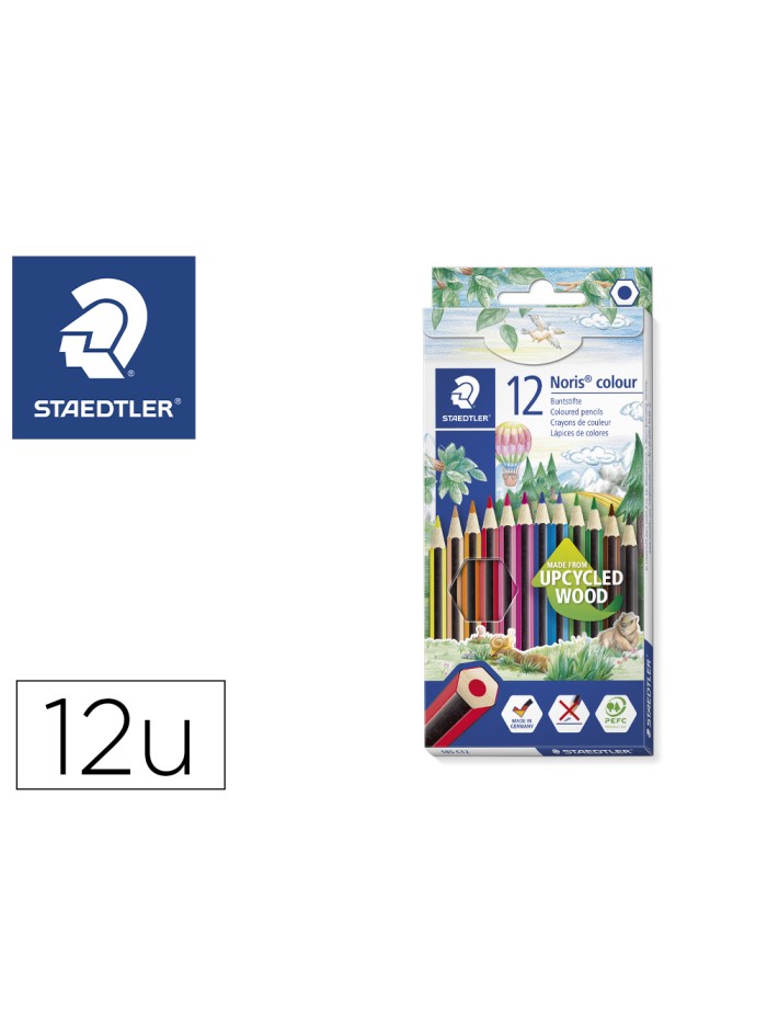 Lapices de colores staedtler upcycled wood ecologico 12 colores en caja de carton Lapices de colores staedtler upcycled wood ecologico 12 colores en caja de carton