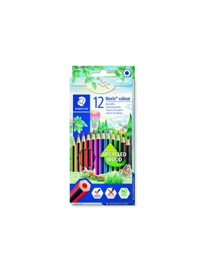 Lapices de colores staedtler upcycled wood ecologico 12 colores en caja de carton