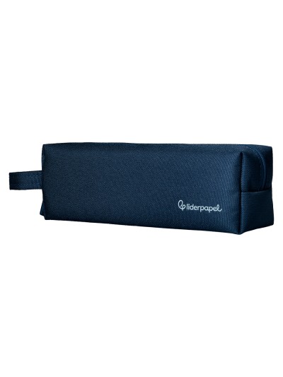 Estuche portatodo liderpapel classic rectangular con asa 210x70mm azul marino