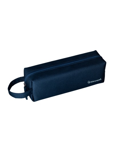 Estuche portatodo liderpapel classic rectangular con asa 210x70mm azul marino