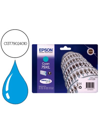 Ink-jet epson 79xl wf 4630 / 4640 / 5110 /-5190 / 5620 / 5690 cian - 2.000 pag-