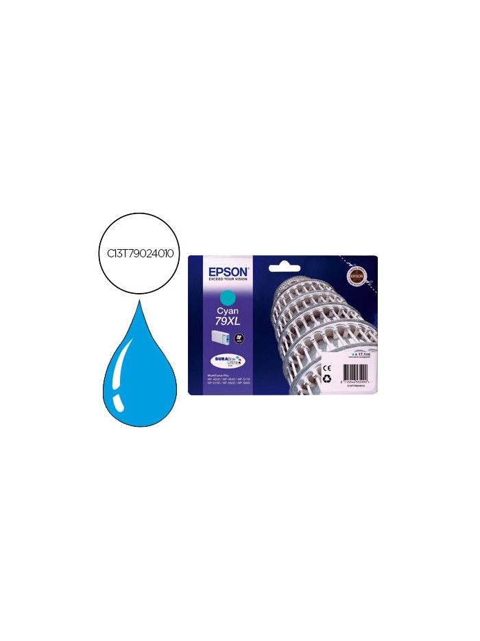 Ink-jet epson 79xl wf 4630 / 4640 / 5110 /-5190 / 5620 / 5690 cian - 2.000 pag- Ink-jet epson 79xl wf 4630 / 4640 / 5110 /-5190 / 5620 / 5690 cian - 2.000 pag-
