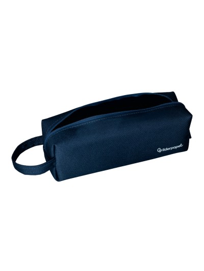 Estuche portatodo liderpapel classic rectangular con asa 210x70mm azul marino