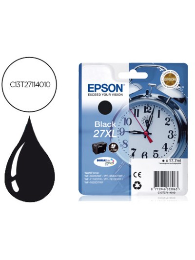 Ink-jet epson 27xl wf 3620 / 3640 / 7110 / 7610 / 7620 negro -1.100 pag-