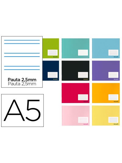 Libreta liderpapel smart a5 apaisada 32h 60g/m2 pauta 2,5 mm con margen