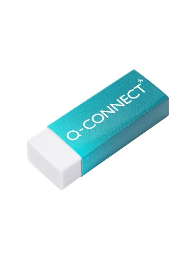 Goma de borrar q-connect plastica escolar y oficina