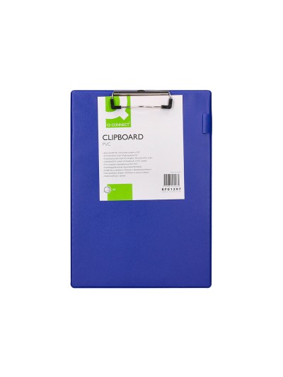 Portanotas q-connect miniclips pvc din a4 azul