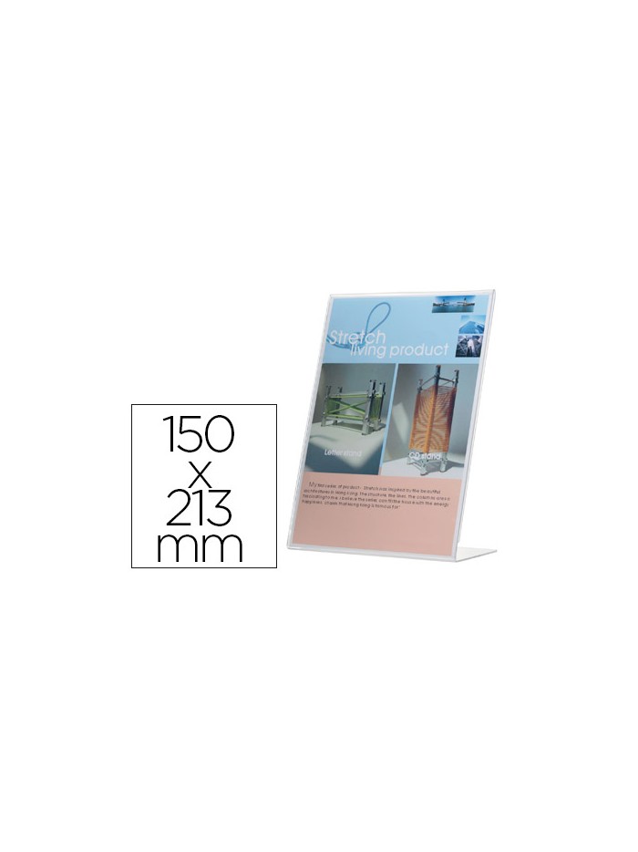 Expositor sobremesa q-connect con forma de l metacrilato 150x213 mm Expositor sobremesa q-connect con forma de l metacrilato 150x213 mm