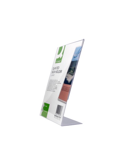 Expositor sobremesa q-connect con forma de l metacrilato tamaño 213x300 mm
