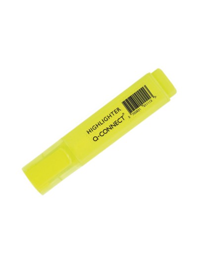 Rotulador q-connect fluorescente punta biselada caja de 6 unidades colores surtidos