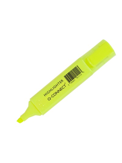 Rotulador q-connect fluorescente punta biselada caja de 6 unidades colores surtidos