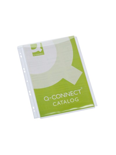 Funda multitaladro q-connect con fuelle din a4 pvc 180 mc bolsa de 5 unidades