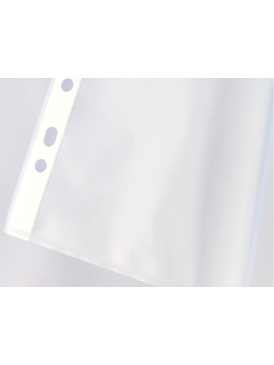 Funda multitaladro q-connect din a3 apaisada 80 micras cristal con apertura superior - bolsa de 10