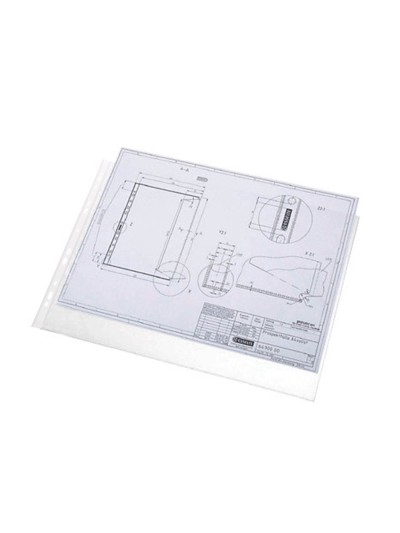 Funda multitaladro q-connect din a3 apaisada 80 micras cristal con apertura superior - bolsa de 10