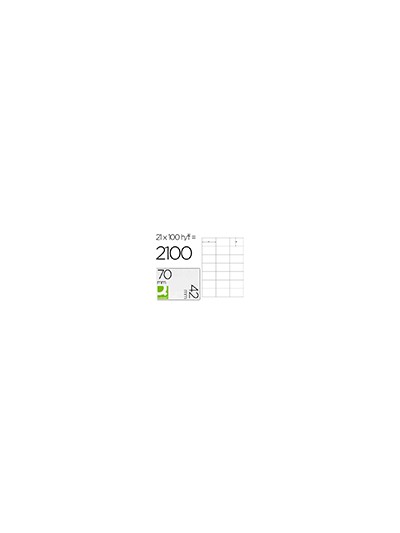 Etiqueta adhesiva q-connect kf10648 tamaño 70x42 mm fotocopiadora laser ink-jet caja con 100 hojas din a4