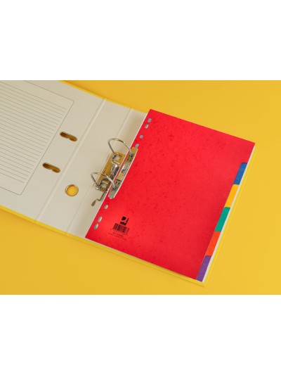 Separador q-connect cartulina brillo juego de 6 separadores din a4+ multitaladro