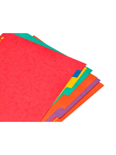Separador q-connect cartulina brillo juego de 6 separadores din a4+ multitaladro