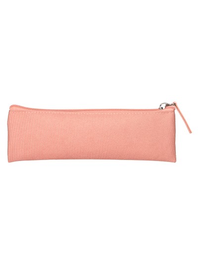 Estuche portatodo liderpapel plano estrecho una cremallera 200x60 mm rosa melocoton