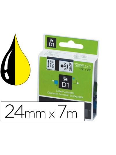 Cinta dymo 1000 negro-amarillo 24 mm x 7 m d1
