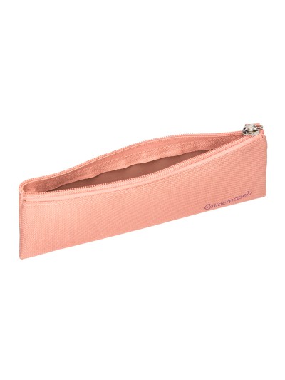 Estuche portatodo liderpapel plano estrecho una cremallera 200x60 mm rosa melocoton