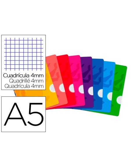 Libreta escolar oxford tapa flexible optik paper openflex 48 hojas 90 gr din a5 cuadro 4 mm colores surtidos